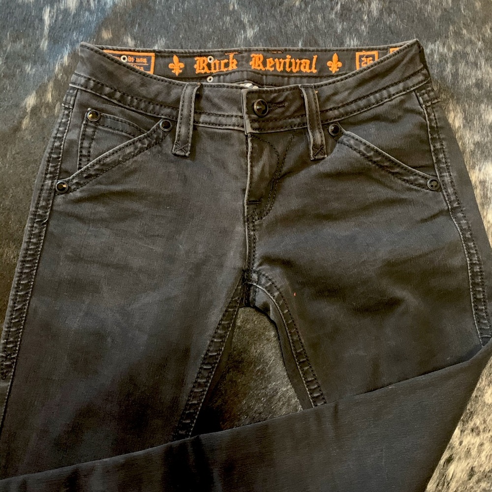 Womens Black Rock Revival Jeans